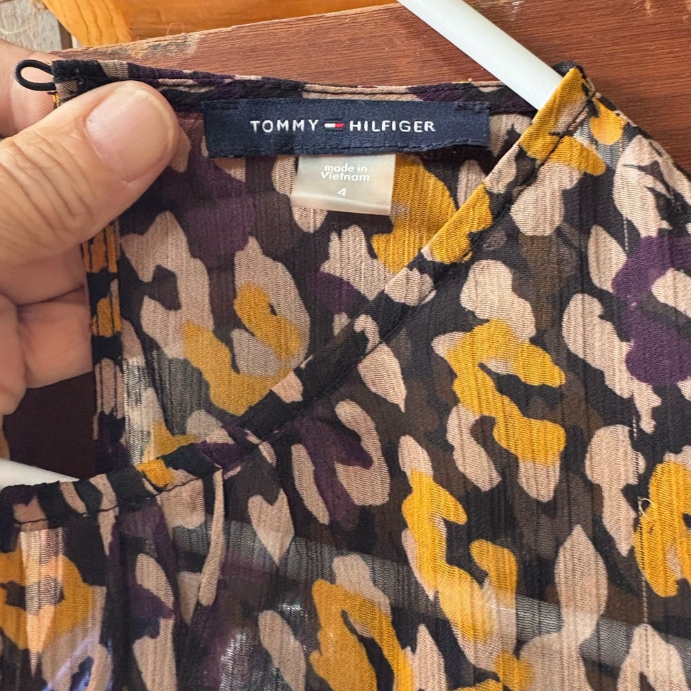 Tommy Hilfiger Women's Purple and Yellow Blouse